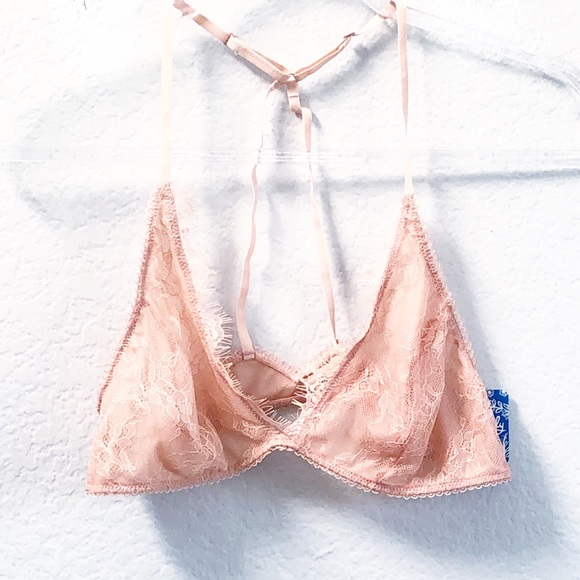 Free People Intimately FP Lace Bralette Pink Med - Picture 3 of 6